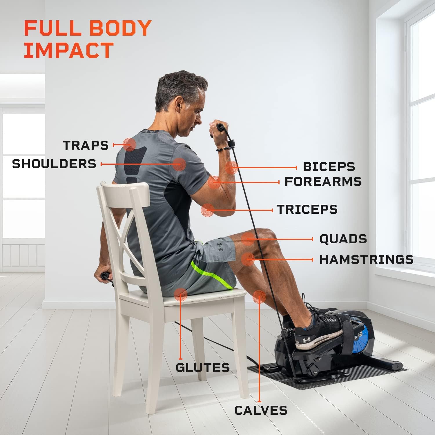LifePro Under Desk Elliptical Machine for Home & Office - Mini Elliptical Desk Cycle