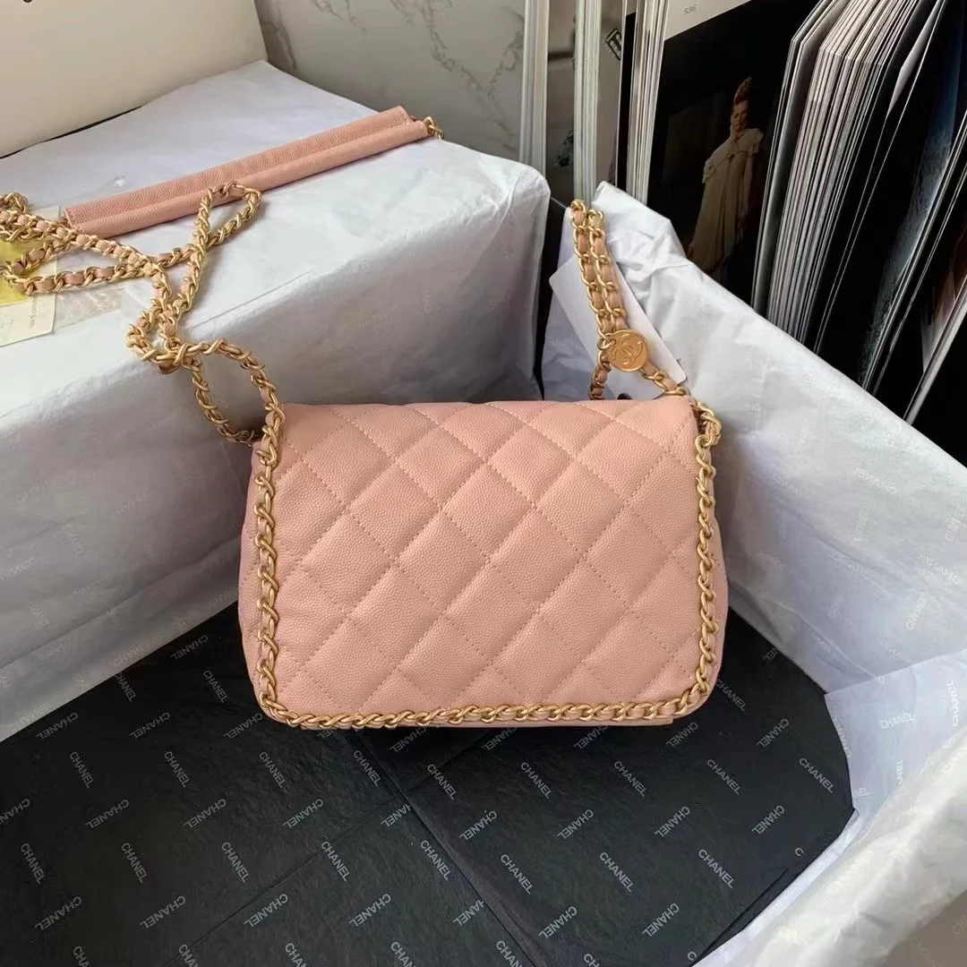 Chanel Flapbag With Chain Light Pink For Women, Women&rsquo;s Bags 8.3in/21cm
