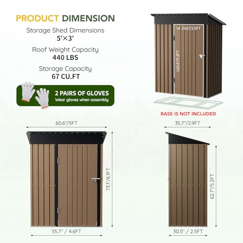6x4FT Outdoor Steel Storage Shed with Clear Window, Lockable Doors, Weather-Resistant Metal Tool Shed for Garden, Backyard, Patio, and Utility Storage