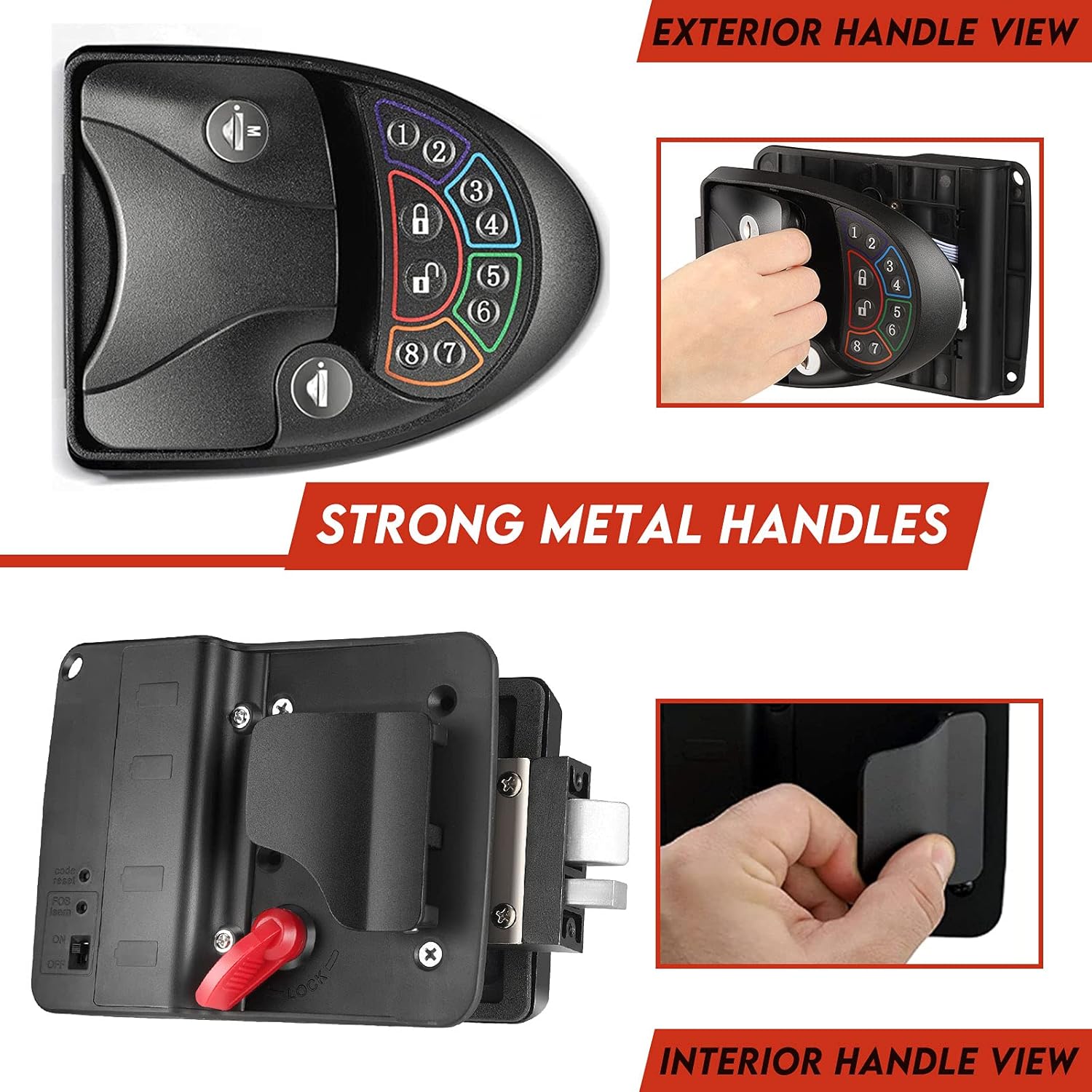 Rv Door Lock Keyless Entry with Deadbolt, RV Door Lock with 2 Wireless Remote Key