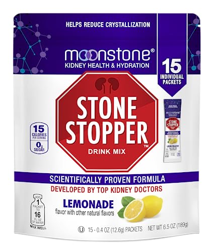 Moonstone Kidney Stone Stopper Drink Mix Lemonade Flavor, Outperforms Chanca Piedra & Kidney Support Supplements