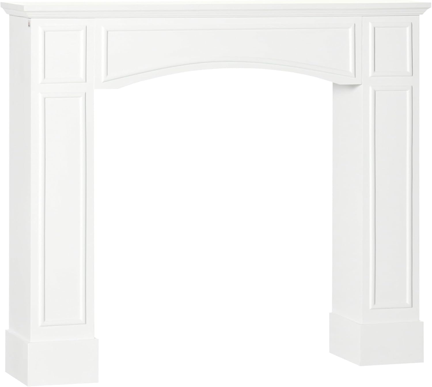 HOMCOM Modern Fireplace Mantel, Surround Mantels for Fireplace with Decorative Pattern Interior Width 29" White
