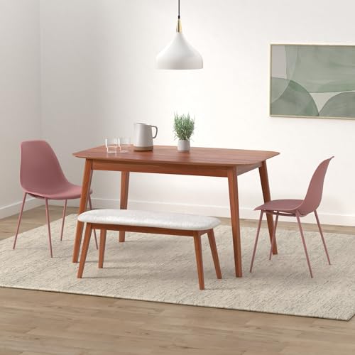 POLY & BARK Isla Modern Kitchen Chairs Set of 4 - Plastic Dining Chair with Metal Legs