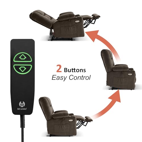 MCombo Zero Gravity Power Recliner Chair with Heat and Vibration Massage, Reclining Chair with USB & Type C Ports, Cup Holders for Living Room