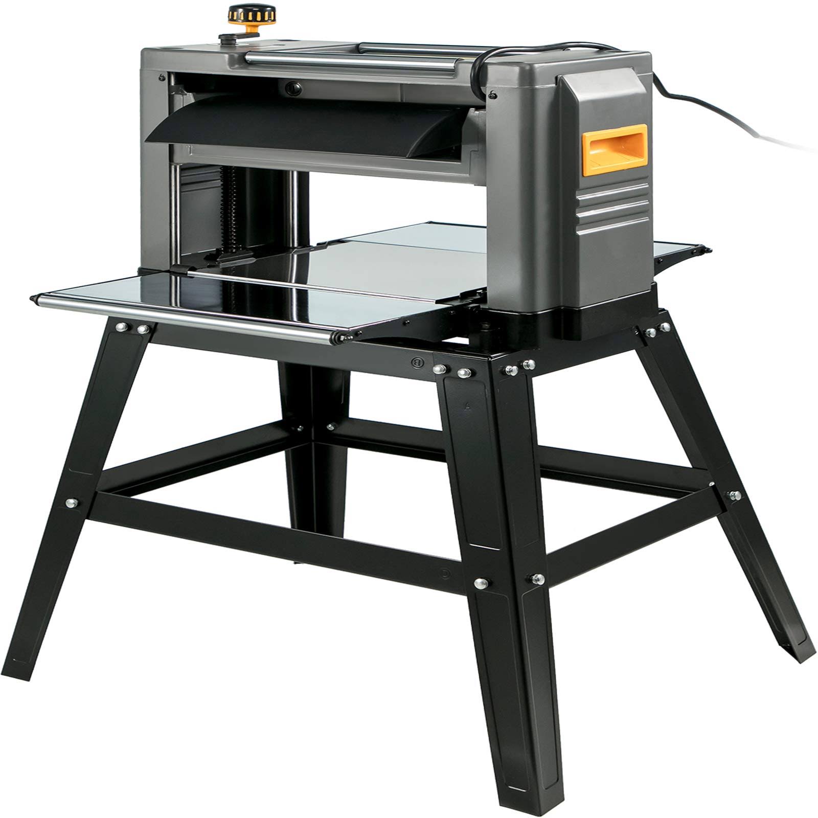 Mophorn Thickness Planer 12.5inch Thickness Planer Woodworking 1500W Double Cutter Benchtop Thickness Planer 15 Amp with Stand H