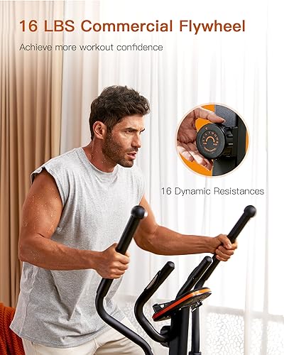 Niceday Elliptical Exercise Machine, Elliptical Machine for Home, Magnetic Elliptical Trainer with 15.5IN-19IN Stride, 16 Resistance Levels