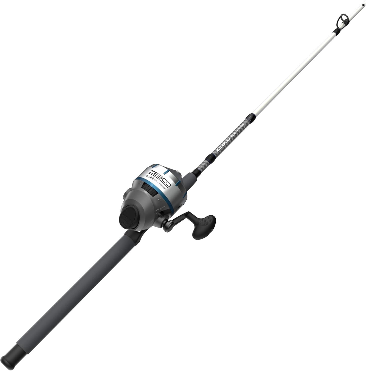 Zebco 808 Saltwater Spincast Reel and Fishing Rod Combo, 7'0" Durable Z-Glass Rod, Extended EVA Handle, Stainless Steel Reel Cover with ABS Insert