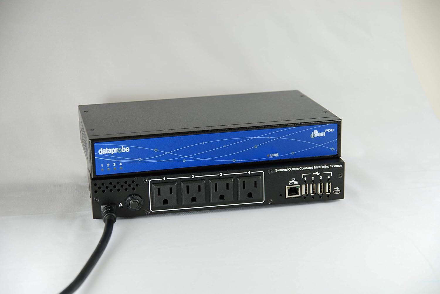 Dataprobe iBoot-PDU4-N15 // 4 Outlet Managed PDU, 115VAC/15A, 1U Rackmount, Sophisticated Automation, Cloud Manageable, Environmental Monitoring