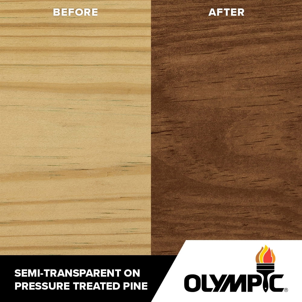 Olympic Maximum 5 gal. Teak Semi-Transparent Exterior Stain and Sealer in One Low VOC