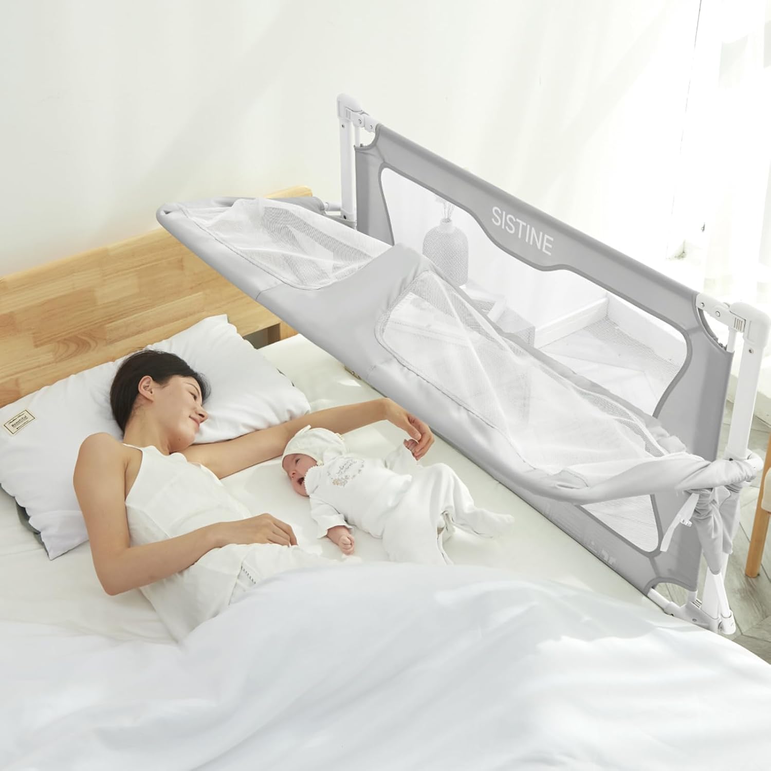 SISTINE Baby Bedside Crib, 3 in 1 Baby Bassinet, Baby bedside bassinet, Safe bedside bassinet