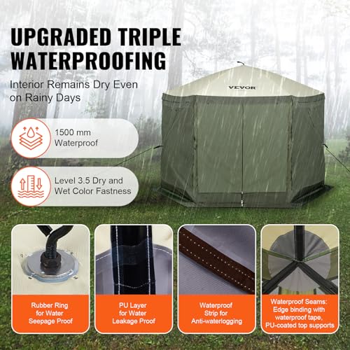 VEVOR Pop Up Gazebo Screen Tent, Pop-Up Instant Gazebo Tents with Mosquito Netting Outdoor Canopy