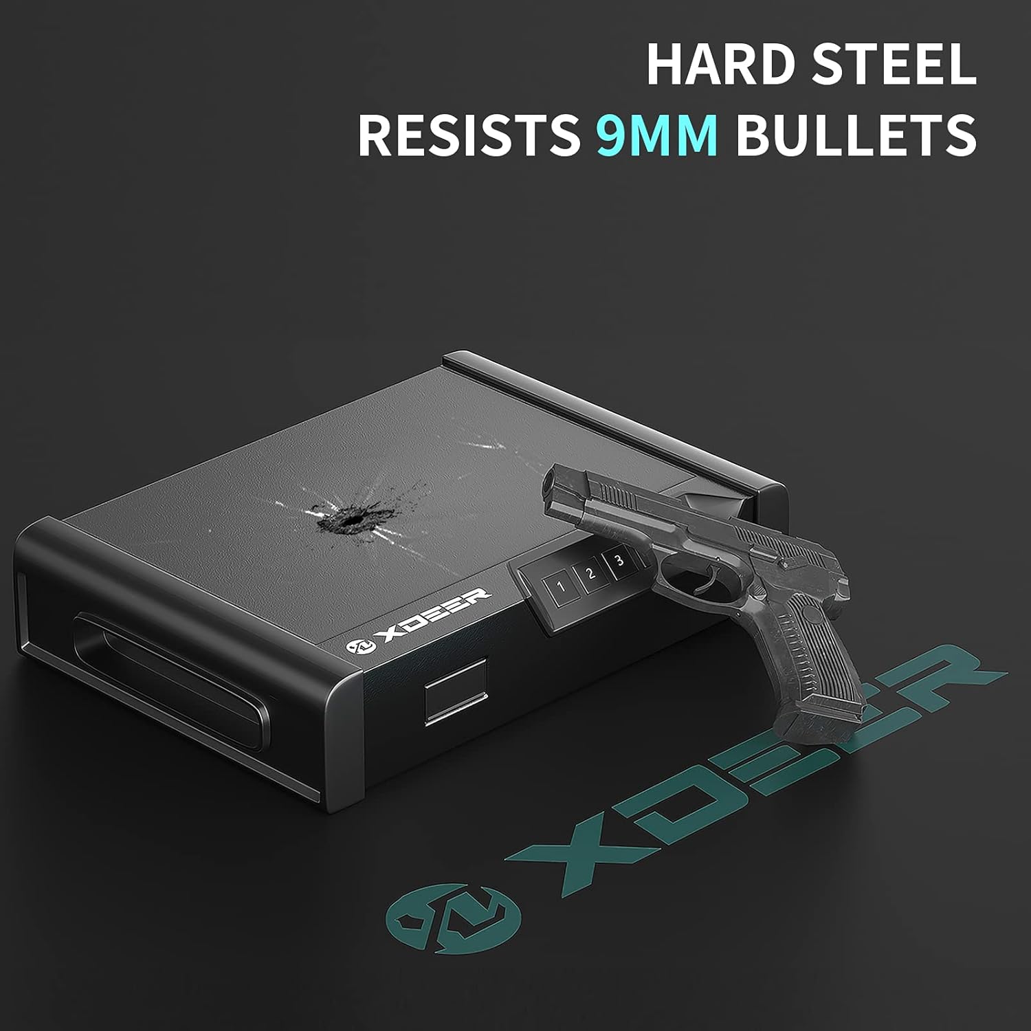 XDeer S10 Biometric Gun Safes for Pistols - California DOJ Certified Quick-Access Handgun Safe with Upgraded Fingerprint & Keypad