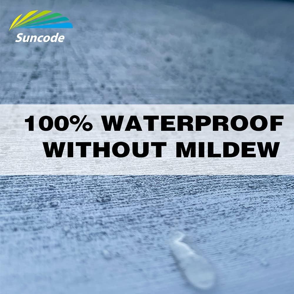 Suncode RV Awning Fabric Replacement Waterpoof Sun Shade Screen Universal Fit Camper Awning Replacement 16oz Vinyl RV Canopy Travel Trailer Awning