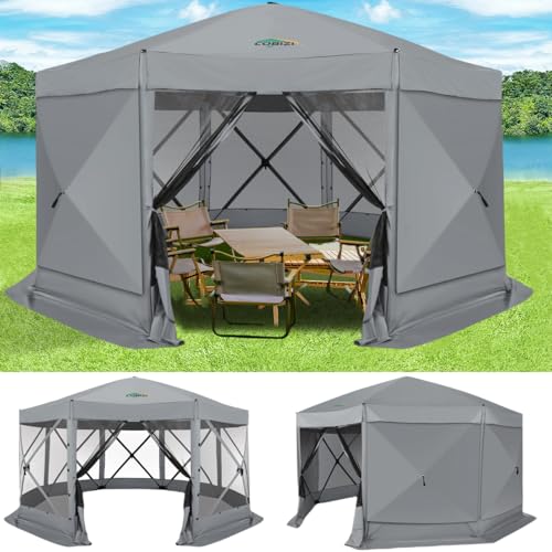COBIZI 12x12ft Pop up Gazebo Screen Tent Screen House for Camping, Camping Outdoor Screened Gazebo, Canopy Tent
