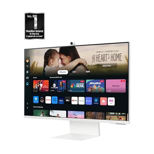 SAMSUNG 32-Inch M8 (M80D) Series 4K UHD Smart Monitor with Streaming TV, Speakers, HDR10+, AI Upscaling, USB-C, Ergonomic Stand, SlimFit Camera