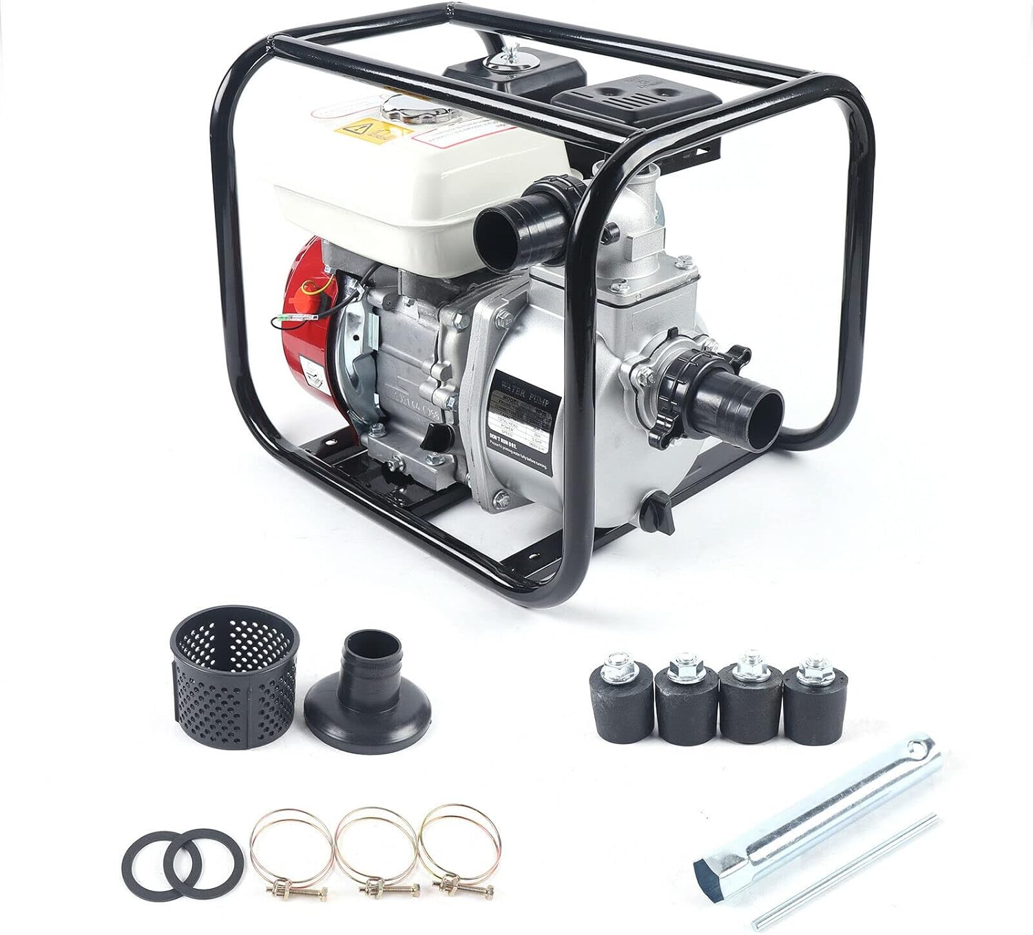Water Transfer Pump Gas Water Pump 1 Inch Gas Powered Water Pump 2 Stroke 1.7Hp High Pressure Small Water Pump 1.25kw/6500 rpm Landscaping Or