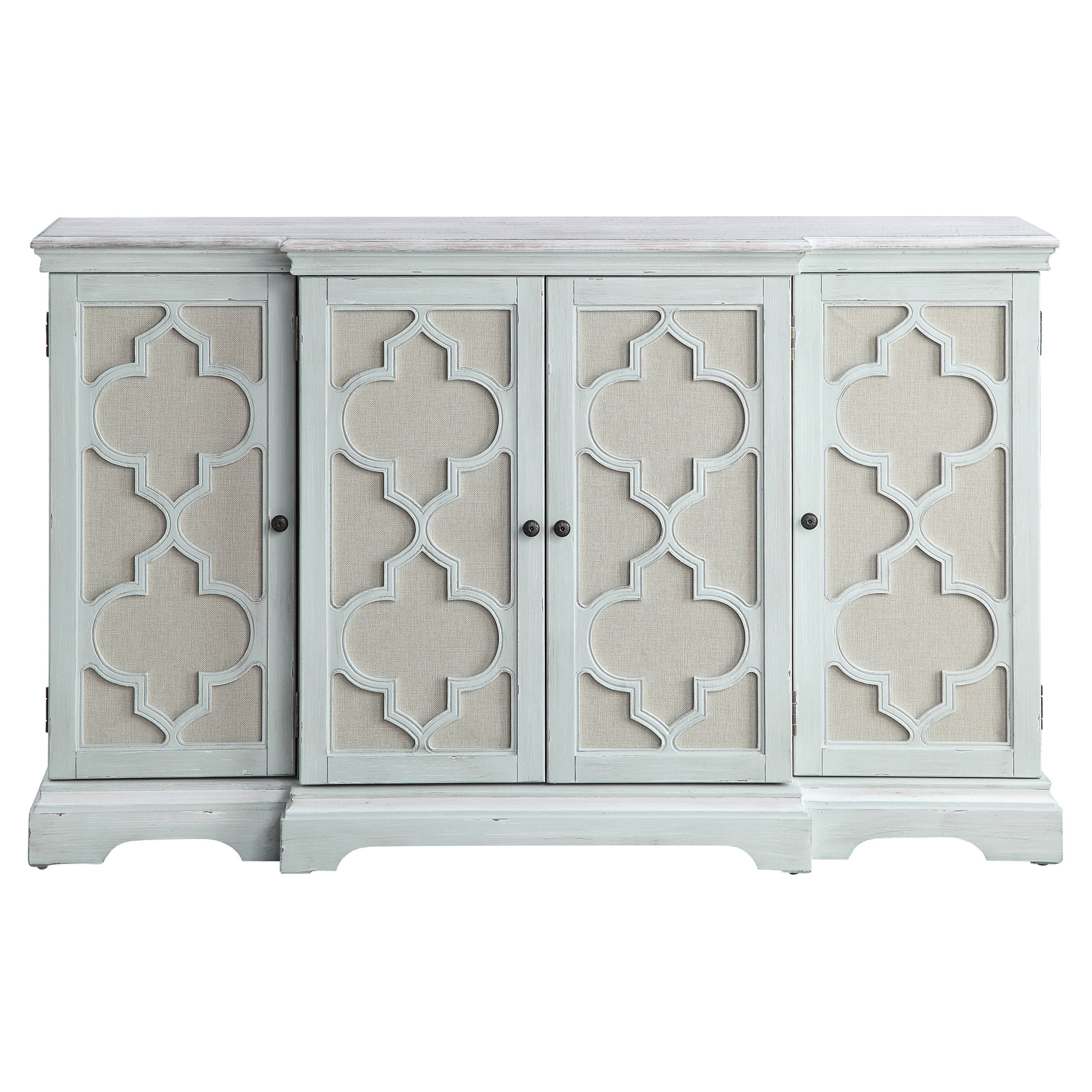 ACME Adelle Console Table with Door in Light Teal