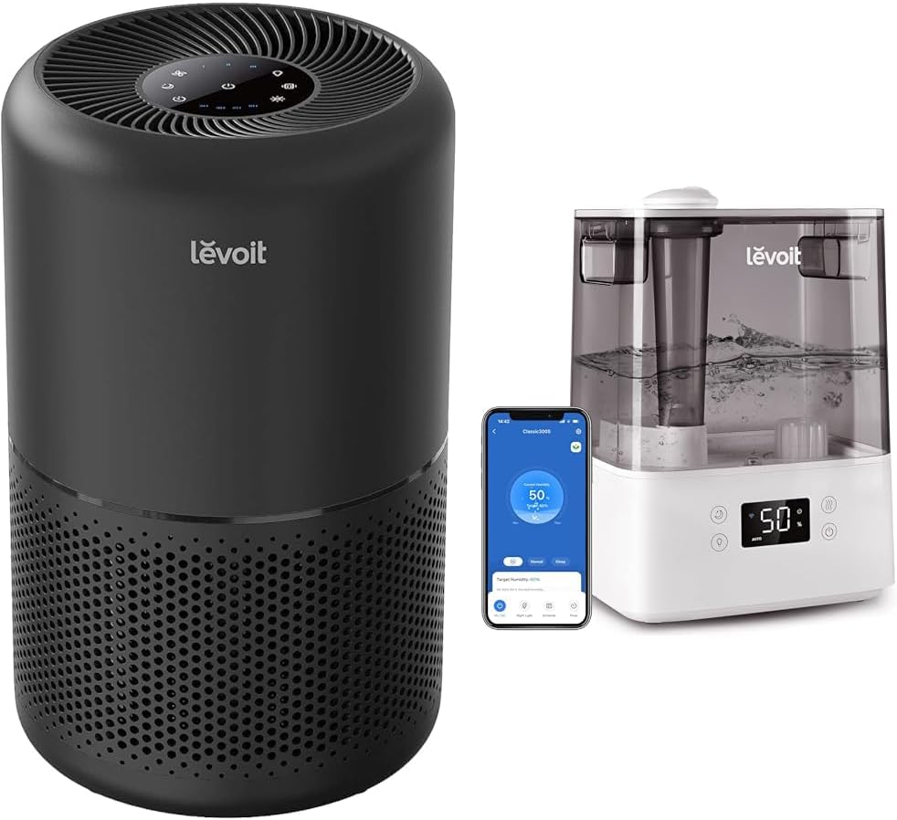 Levoit Air Purifier Core300-P & Smart Humidifier for Home Bedroom Allergies Pets
