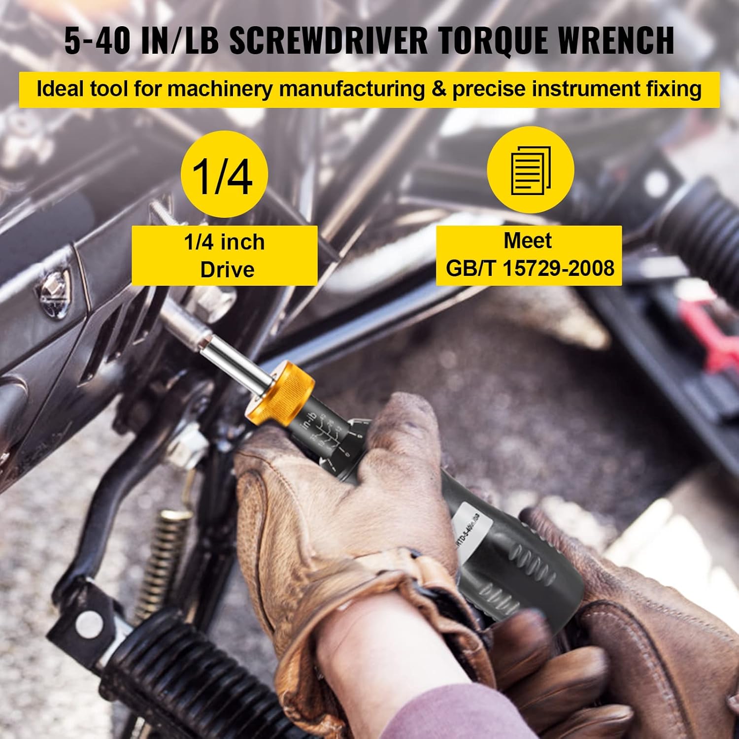VEVOR Torque Screwdriver, 1/4 Drive Screwdriver Torque Wrench, Torque Screwdriver Electrician 5-40 in/lbs Torque Range Accurate to ±5%