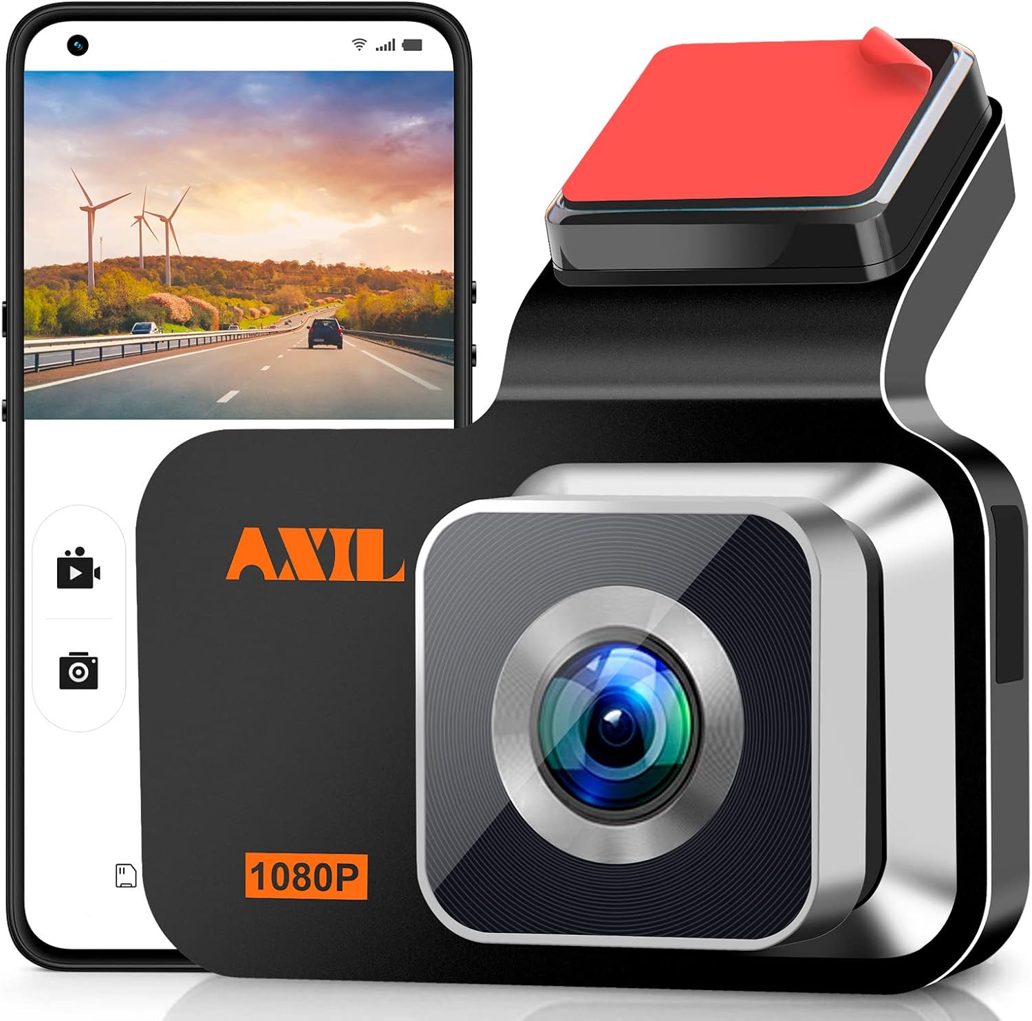 Dash Cam, Dash Camera for Cars Dashcam Car Camera Dashboard, 1080P Full HD, Built-in WiFi, 3 Inch IPS Screen, 150° Wide Angle, Night Vision, WDR