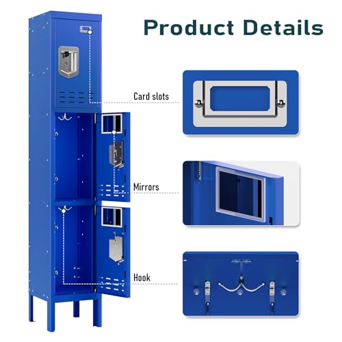 Metal Cabinet Home Office Storage,Lockers,Lockable Employees Metal Locker with Door,54" Height Steel Locker,Lockable Steel Locker for Gym,School,Home