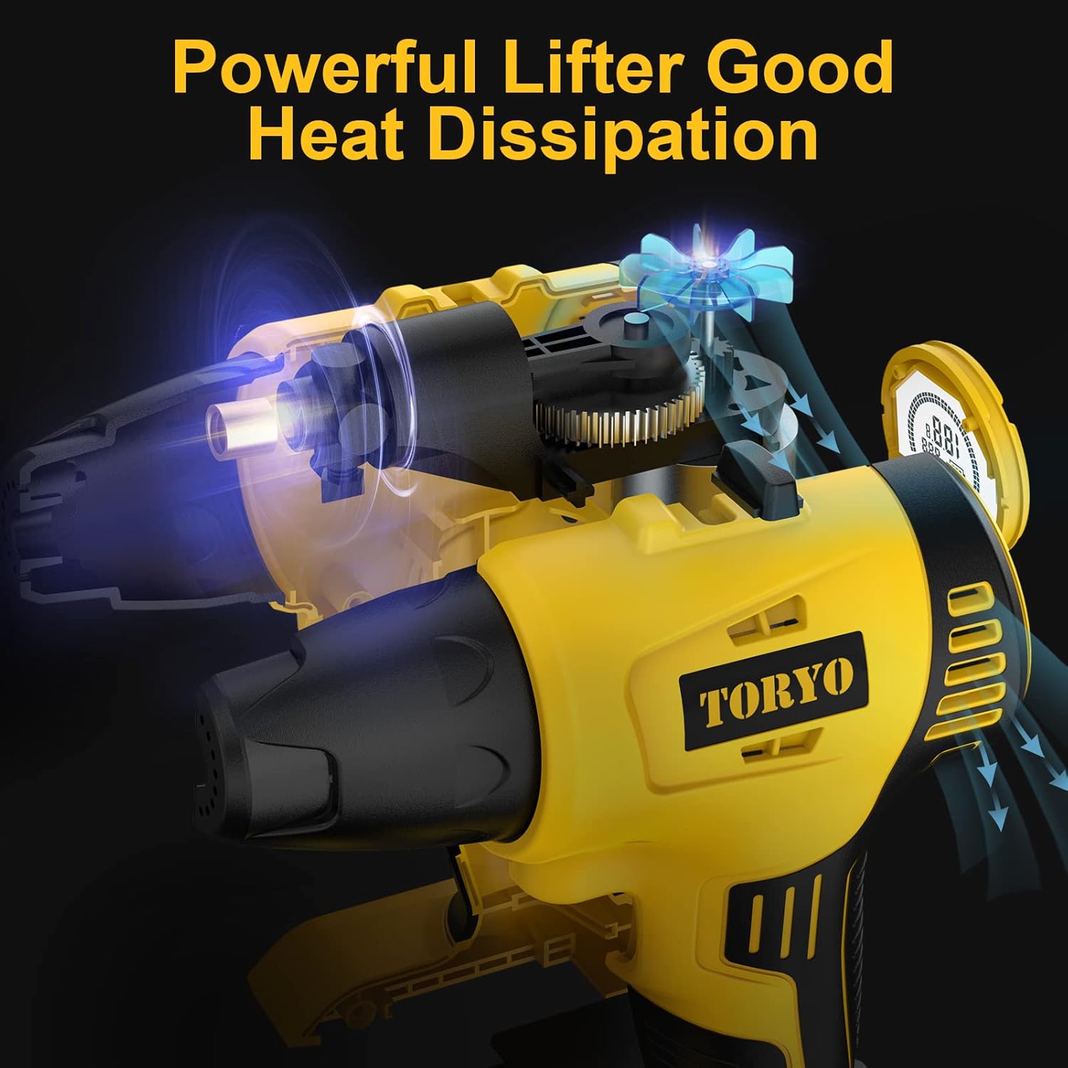 TORYO Tire Inflator, 20V 150PSI Portable Air Compressor Cordless Tire Pump with 2500mAh Rechargeable Li-ion Battery& 12V Car Power Adapter