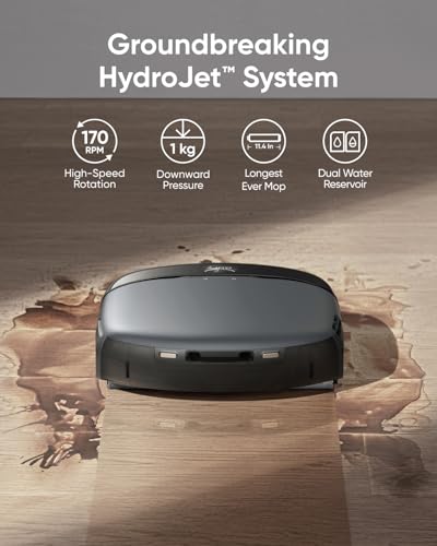 eufy S1 with All-in-One Station, HydroJet Robot Vacuum and Mop Combo, 8,000 Pa Suction, Smart Obstacle Avoidance, Multi-Level Mapping