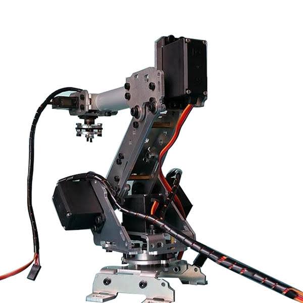 Topacc KDX DIY 6DOF Aluminum Robot Arm 6 Axis Rotating Mechanical Robot Arm Kit with 6 Pcs Servo
