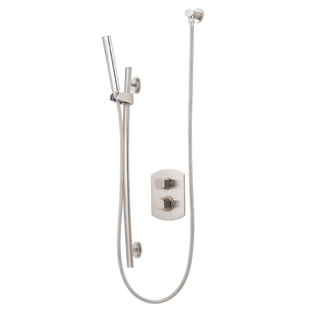 LaToscana Novello Thermostatic Shower with 3/4x22 Ceramic Disc Valve Brushed Nickel