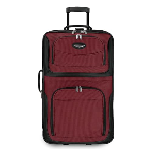 Travel Select Amsterdam 4-Piece Softside Expandable Luggage Set, Lightweight 2-Wheel Upright Suitcases, Travel Tote, Packing Cubes, Gray