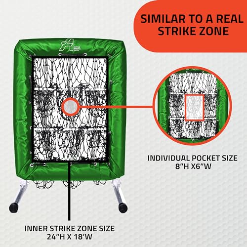 Anytime Baseball Pitching Net with Strike Zone | The No Hitter Net 9 Hole Net | Strike Zone Target for Baseball & Softball Training