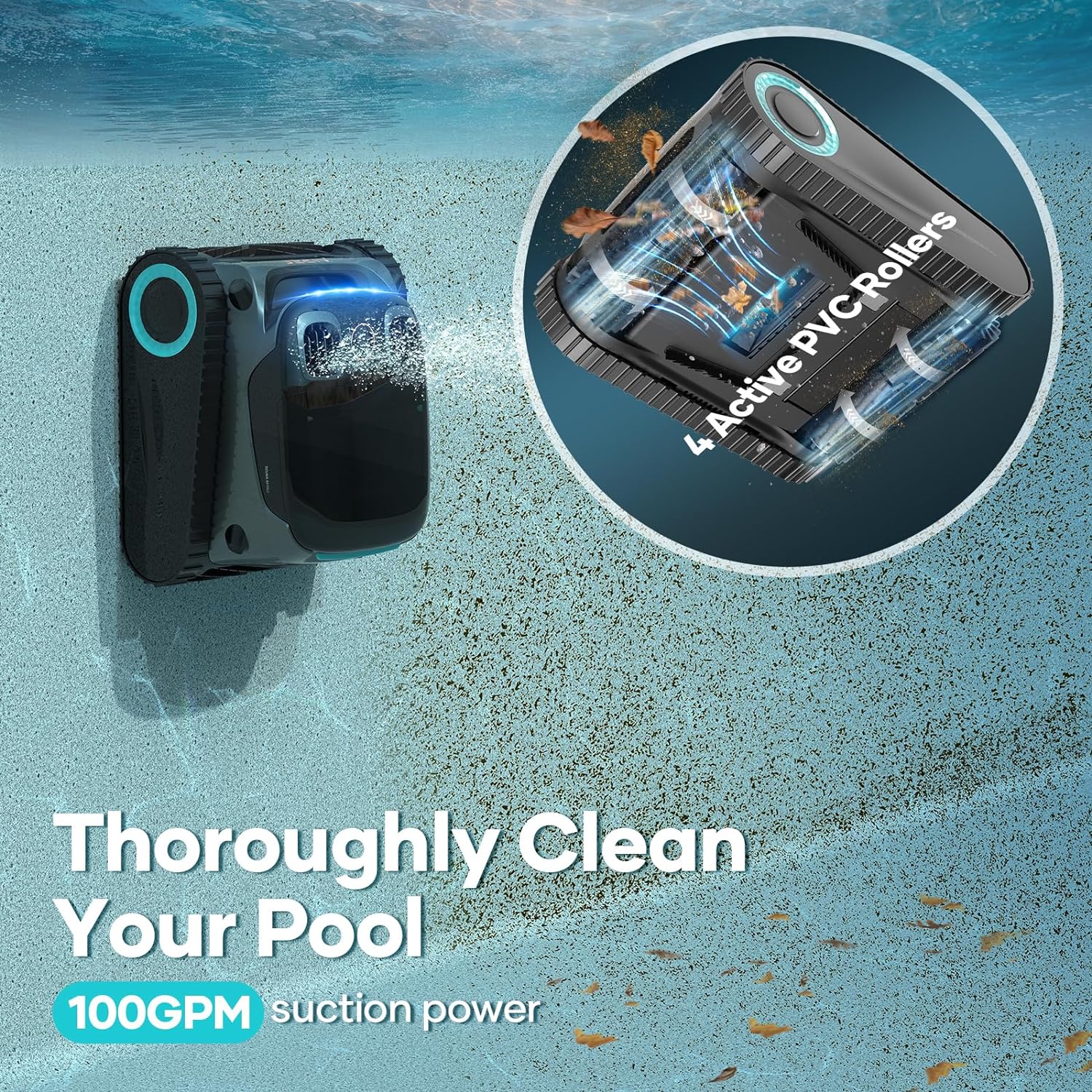 AIPER Scuba S1 Pro Cordless Robotic Pool Cleaner, 2024 Automatic Pool Vacuum with Horizontal Waterline Cleaning, Smart Navigation