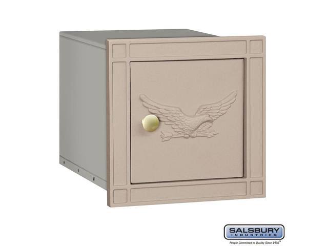 Salsbury Industries 4140E-BLK Cast Aluminum Column Mailbox - Non-Locking - Eagle Door - Black