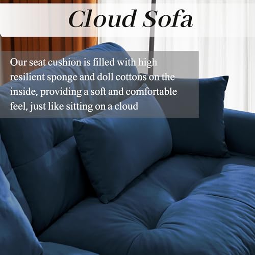 130" Modular Sectional Sofa,Velvet Upholstered Couches for Living Room,3 Seater Green Sofa Couch with Movable Ottoman