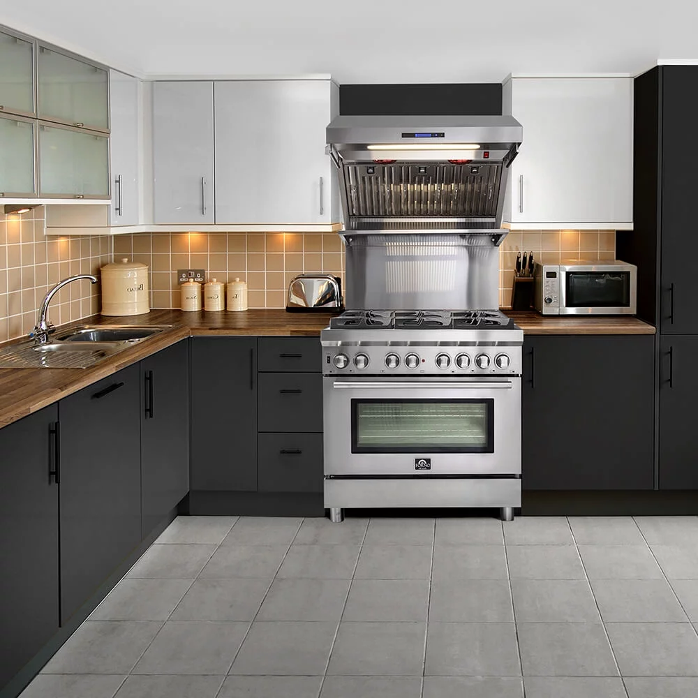 Forno FFSGS612536 36 inch Cossato Stainless Duel Fuel Electric Gas Range