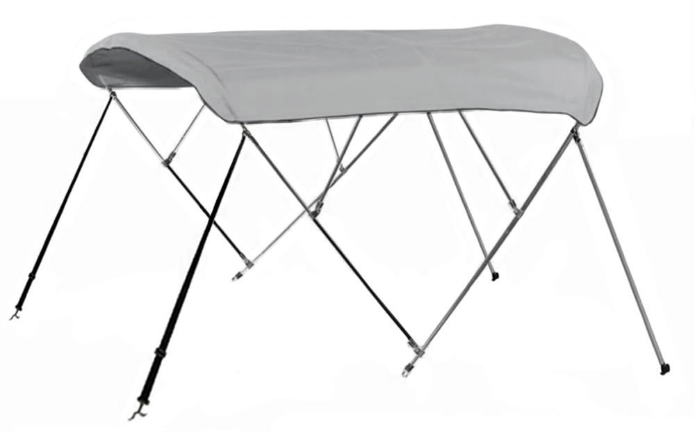 New Pontoon Bimini Top Boat Cover 4 Bow 54" H 67" - 72" W 8 ft. Long Gray