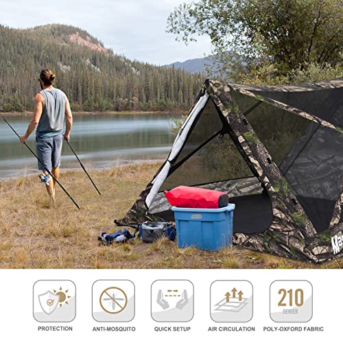 MASTERCANOPY 12x12FT Pop Up Gazebo Screen Tent - Instant Screen House with Netting, Quick Set, Outdoor Canopy Shelter with Carry Bag for Camping