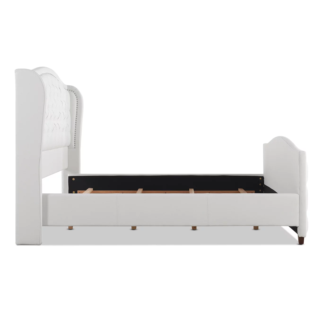 Marcella Tufted Wingback King Bed Bright White