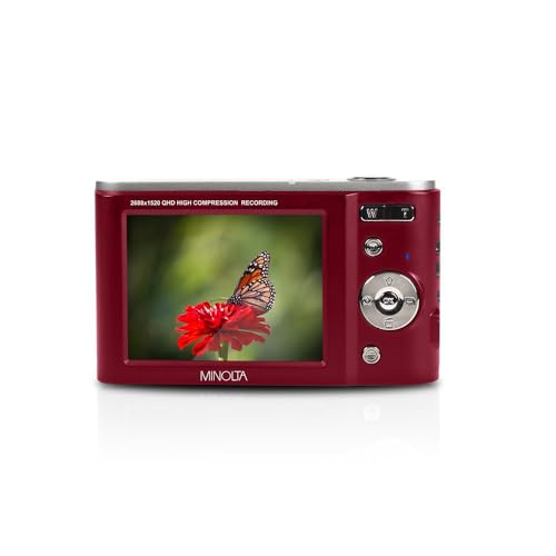 Minolta MND20 44MP Digital Camera &ndash; 2.7K Ultra HD Video, 16X Digital Zoom, Anti-Shake Stabilization, Time Lapse, Face Detection
