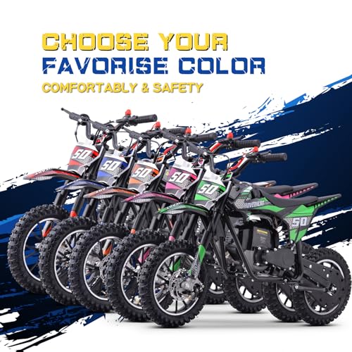 Hoverheart Gas Dirt Bike, 50cc 4-Stroke Gas Powered Kids Off Road Motorcycle (Model-DB4S004) with Off-Road Tire, Suspensions, Disc Brakes
