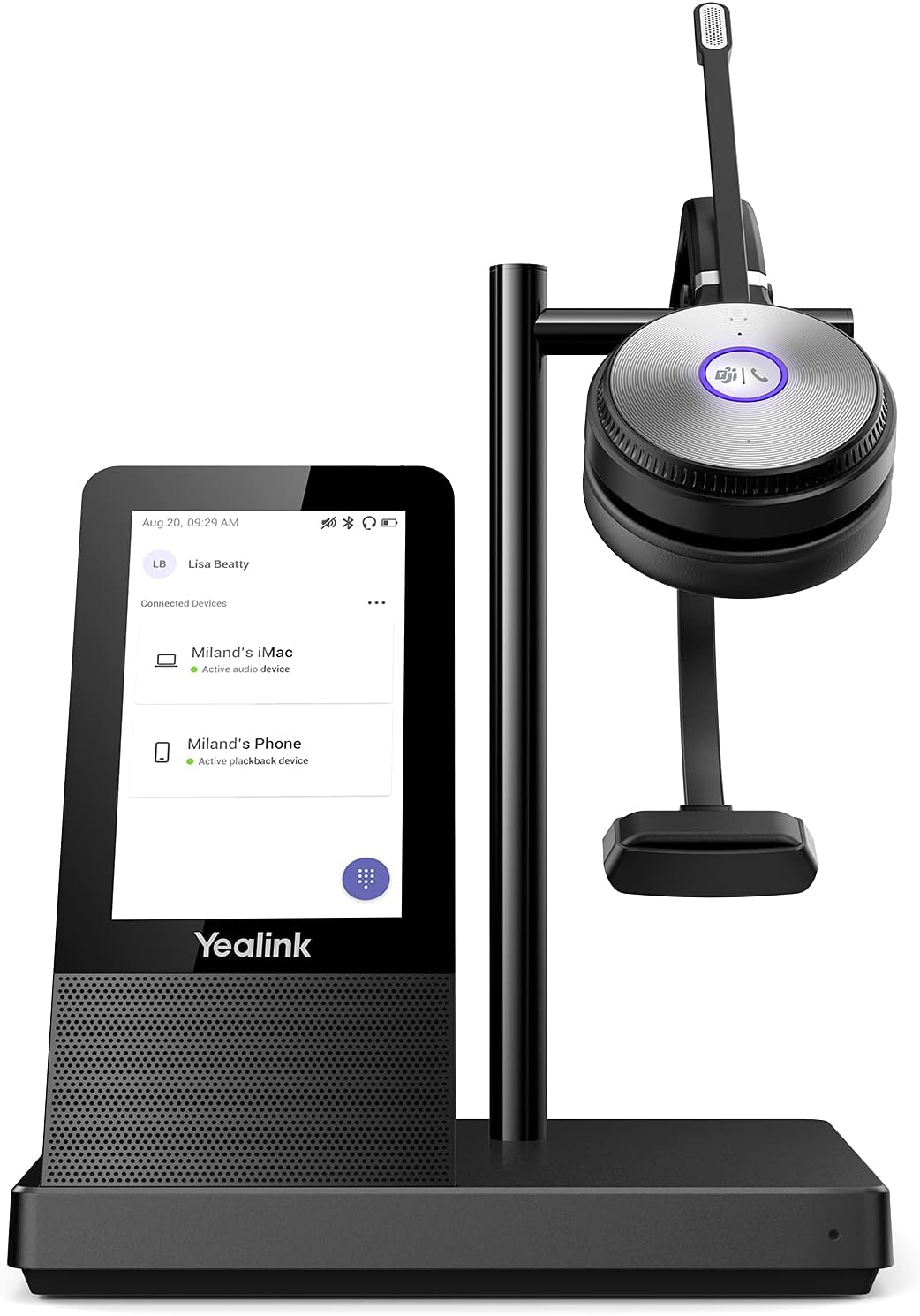 Yealink WH66 Wireless Headset Bluetooth with Microphone DECT Headset for Office VoIP Phone IP Phone with Zoom Teams Certified Workstation for SIP