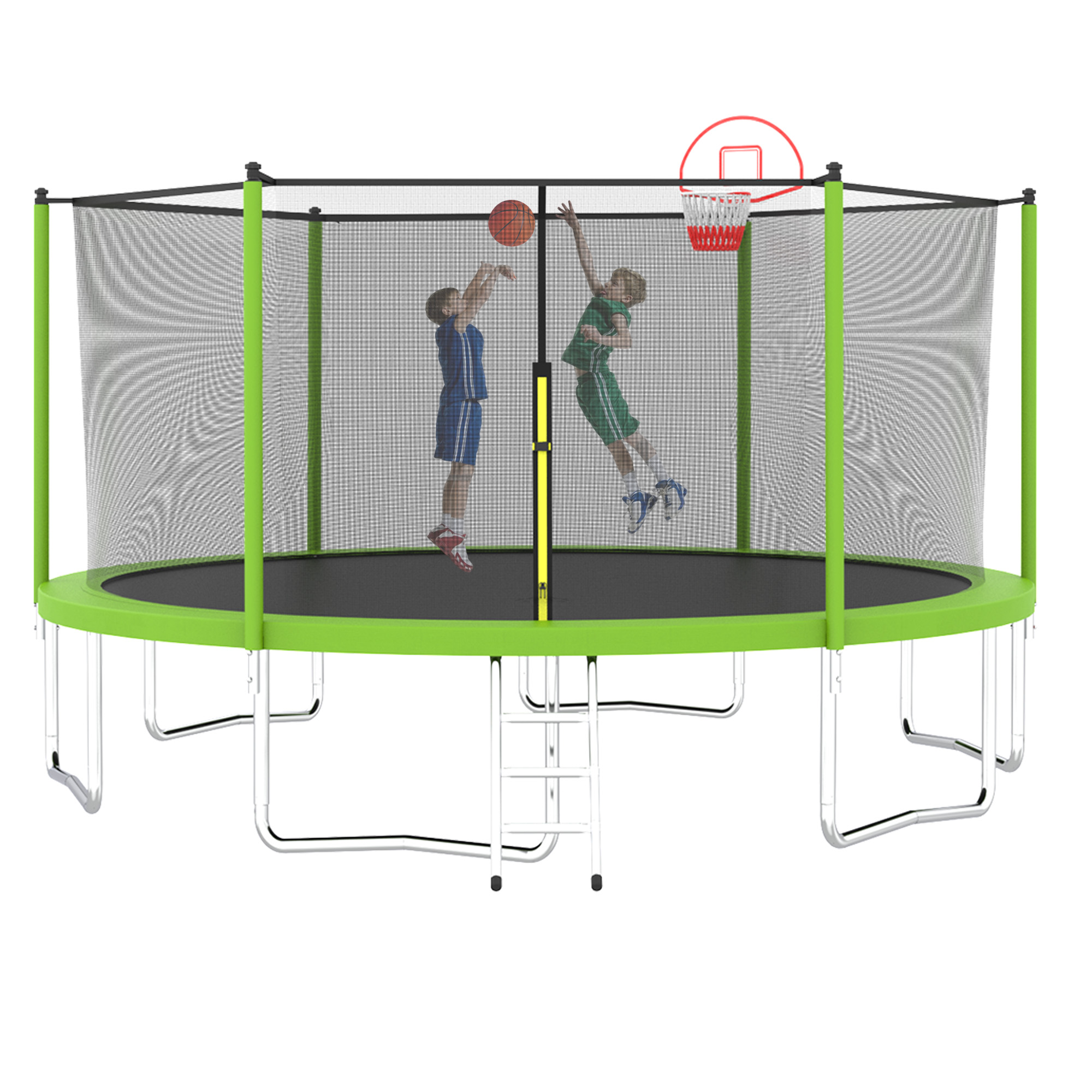 EUROCO 1300LB 15FT Trampoline for Adults and Kids, Trampoline with Enclosure ,Ladder,Basketball Hoop