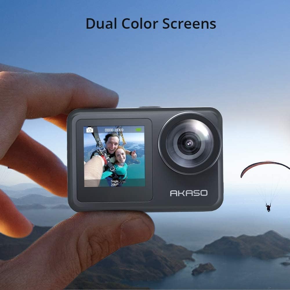 AKASO Brave 7 LE 4K30FPS 20MP WiFi Action Camera with Touch Screen EIS 2.0 Zoom Remote Control 131 Feet Waterproof Camera Support External Microphone