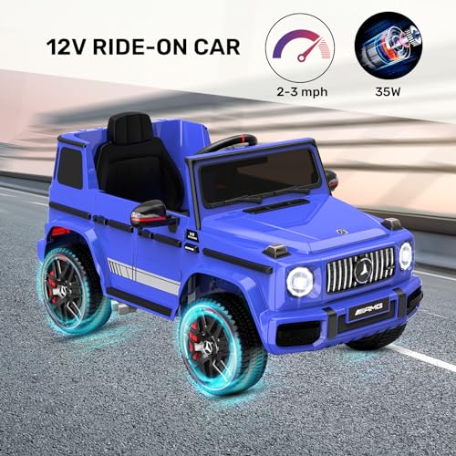 ANPABO Licensed Mercedes-Benz G63 Car for Kids, 12V Ride on Car w/Parent Remote Control, Low Battery Voice Prompt, LED Headlight, Music Player & Horn