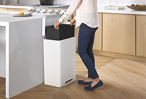 KOHLER 20940-ST 13 Gallon Kitchen Step Trash Can with Foot Pedal, Soft Close Lid, Stainless Steel