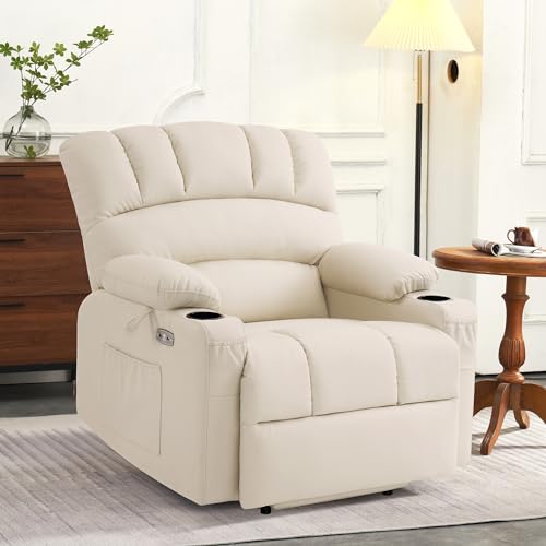 MCombo Oversized Power Lift Recliner Chair for Elderly, Lift Chair with Heat and Massage, Lift Recliner for Big and Tall, Cup Holders