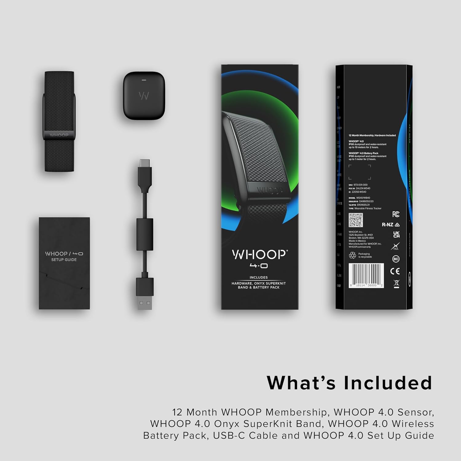 WHOOP 4.0 with 12 Month Subscription – Wearable Health, Fitness & Activity Tracker – Continuous Monitoring, Performance Optimization