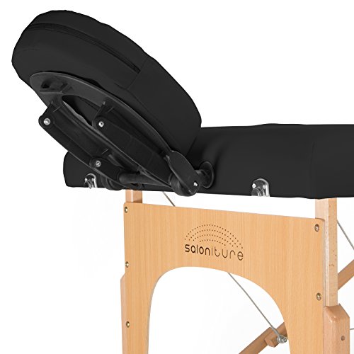 Saloniture Professional Portable Folding Massage Table with Carrying Case - Black