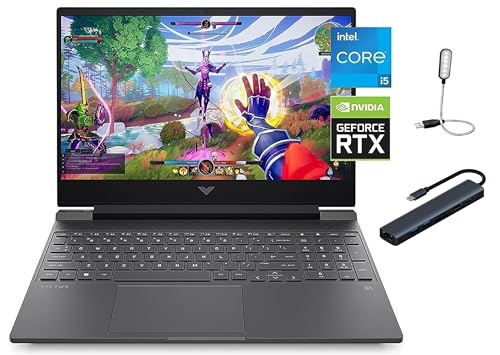 HP 15.6'' FHD Victus 15 Gaming Laptop, 12th Gen Intel Core i5-12500H, 12GB RAM, 512GB SSD, Windows 11 Home, NVIDIA GeForce RTX 3050, Backlit Keyboard