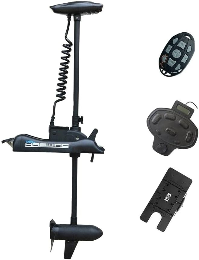 PARKHO HASWING Electric Trolling Motor – 24V 80LB 60 Inch Shaft Cayman Bow Mount Boat Fishing Saltwater Freshwater with Remote Control